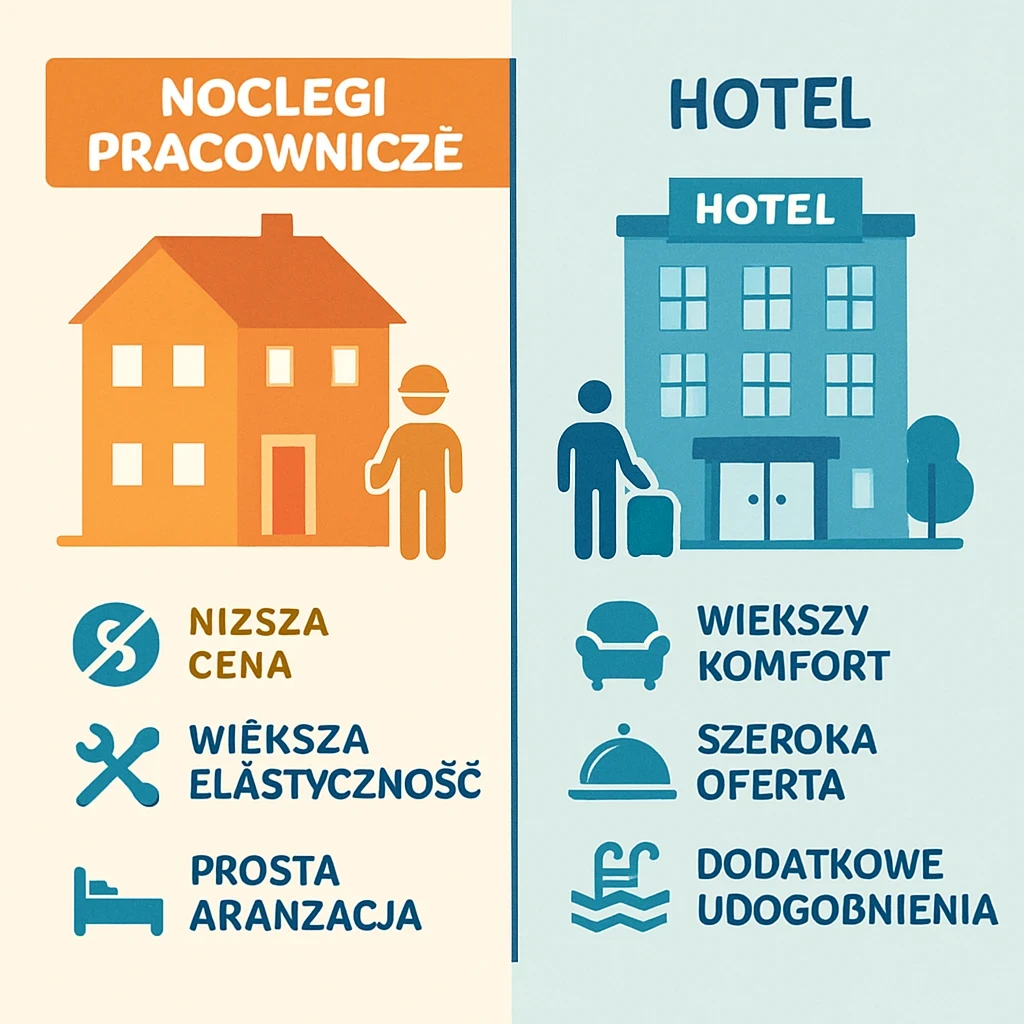 Noclegi pracownicze vs. tradycyjne hotele - co lepsze?